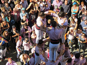 Fires 2016. La Diada Castellera a la pla&ccedil;a del Vi, amb els Marrecs de Salt, els Capgrossos de Matar&oacute; i els Minyons de Terrassa