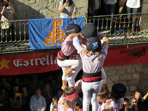 Fires 2016. La Diada Castellera a la pla&ccedil;a del Vi, amb els Marrecs de Salt, els Capgrossos de Matar&oacute; i els Minyons de Terrassa