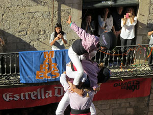 Fires 2016. La Diada Castellera a la pla&ccedil;a del Vi, amb els Marrecs de Salt, els Capgrossos de Matar&oacute; i els Minyons de Terrassa