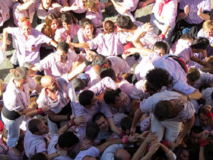 Fires 2016. La Diada Castellera a la pla&ccedil;a del Vi, amb els Marrecs de Salt, els Capgrossos de Matar&oacute; i els Minyons de Terrassa