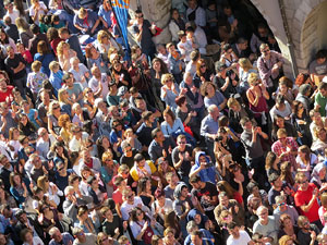 Fires 2016. La Diada Castellera a la pla&ccedil;a del Vi, amb els Marrecs de Salt, els Capgrossos de Matar&oacute; i els Minyons de Terrassa