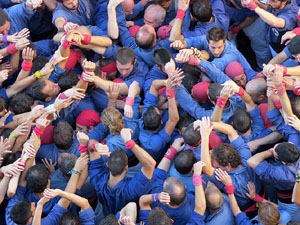 Fires 2016. La Diada Castellera a la pla&ccedil;a del Vi, amb els Marrecs de Salt, els Capgrossos de Matar&oacute; i els Minyons de Terrassa