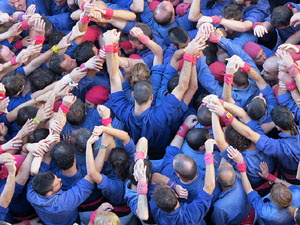 Fires 2016. La Diada Castellera a la pla&ccedil;a del Vi, amb els Marrecs de Salt, els Capgrossos de Matar&oacute; i els Minyons de Terrassa