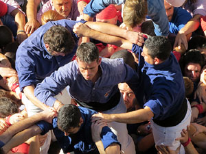 Fires 2016. La Diada Castellera a la pla&ccedil;a del Vi, amb els Marrecs de Salt, els Capgrossos de Matar&oacute; i els Minyons de Terrassa