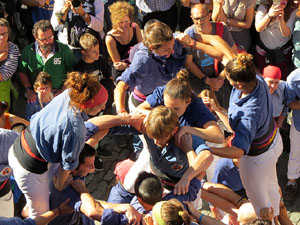 Fires 2016. La Diada Castellera a la pla&ccedil;a del Vi, amb els Marrecs de Salt, els Capgrossos de Matar&oacute; i els Minyons de Terrassa