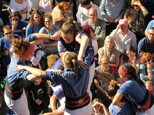 Fires 2016. La Diada Castellera a la pla&ccedil;a del Vi, amb els Marrecs de Salt, els Capgrossos de Matar&oacute; i els Minyons de Terrassa