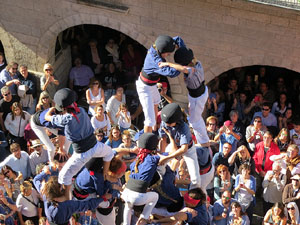 Fires 2016. La Diada Castellera a la pla&ccedil;a del Vi, amb els Marrecs de Salt, els Capgrossos de Matar&oacute; i els Minyons de Terrassa
