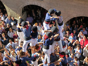 Fires 2016. La Diada Castellera a la pla&ccedil;a del Vi, amb els Marrecs de Salt, els Capgrossos de Matar&oacute; i els Minyons de Terrassa