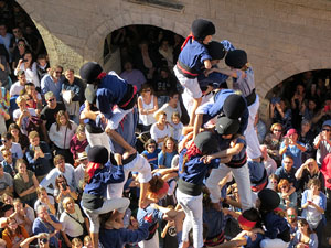 Fires 2016. La Diada Castellera a la pla&ccedil;a del Vi, amb els Marrecs de Salt, els Capgrossos de Matar&oacute; i els Minyons de Terrassa