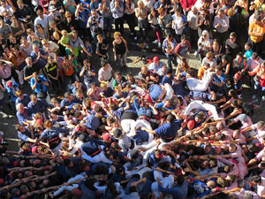 Fires 2016. La Diada Castellera a la pla&ccedil;a del Vi, amb els Marrecs de Salt, els Capgrossos de Matar&oacute; i els Minyons de Terrassa