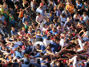 Fires 2016. La Diada Castellera a la pla&ccedil;a del Vi, amb els Marrecs de Salt, els Capgrossos de Matar&oacute; i els Minyons de Terrassa