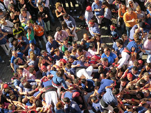 Fires 2016. La Diada Castellera a la pla&ccedil;a del Vi, amb els Marrecs de Salt, els Capgrossos de Matar&oacute; i els Minyons de Terrassa