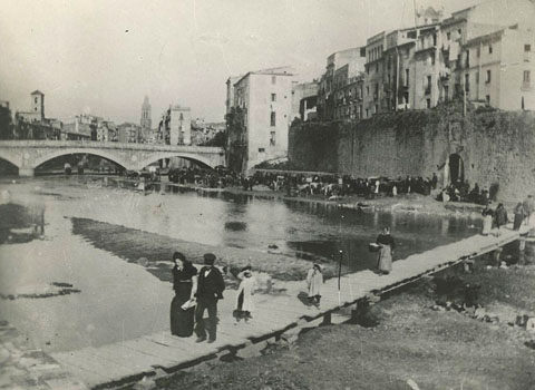El mercat de l'Areny i la palanca de l'Areny o d'en Vila. 1900