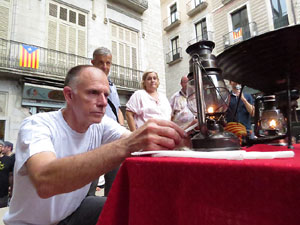Arribada a Girona de la Flama del Canigó 2017