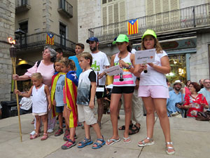 Arribada a Girona de la Flama del Canigó 2017
