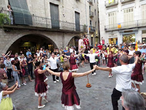 Arribada a Girona de la Flama del Canigó 2017