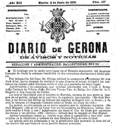 Diario de Gerona de avisos i notícias del dimarts 4 de juny 1901