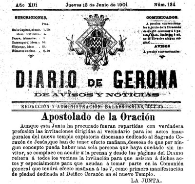 Diario de Gerona de avisos i notícias del dijous 13 de juny 1901