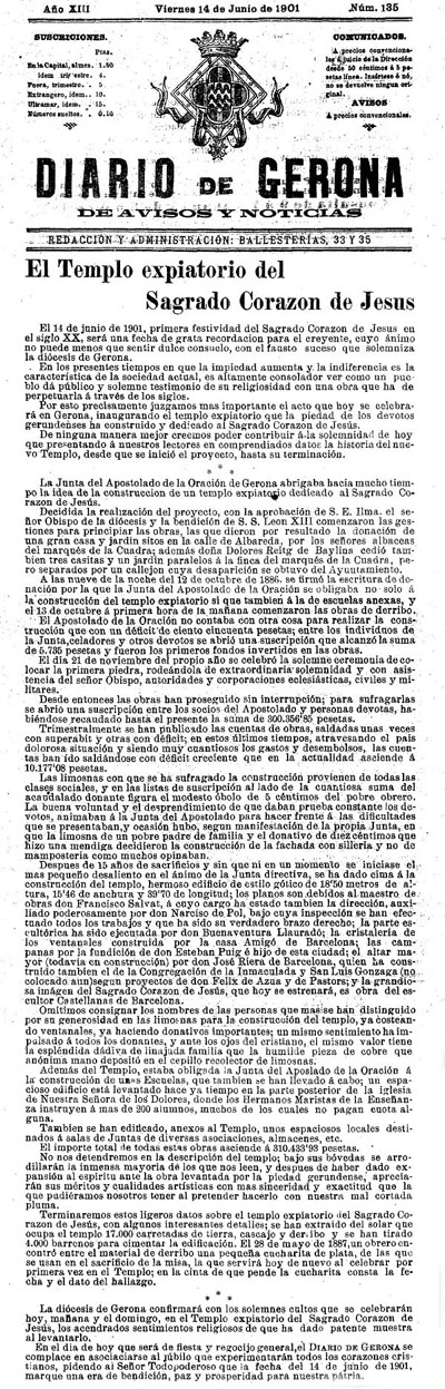 Diario de Gerona de avisos i notícias del divendres 14 de juny 1901