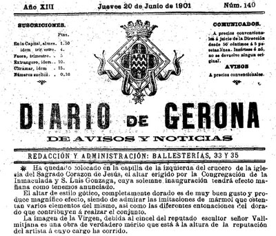 Diario de Gerona de avisos i notícias del dijous 20 de juny 1901