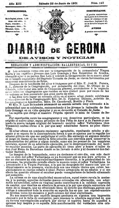 Diario de Gerona de avisos i notícias del dissabte 22 de juny 1901