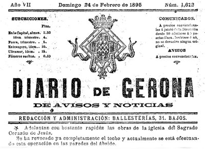 Diario de Gerona de avisos i notícias del diumenge 24 de febrer 1895