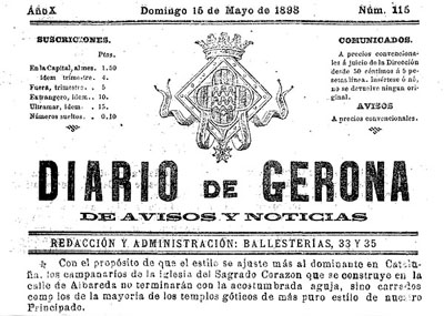 Diario de Gerona de avisos i notícias del diumenge 15 de maig 1898