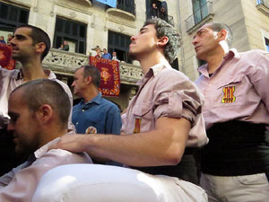 Fires 2017. La Diada Castellera a la pla&ccedil;a del Vi, amb els Marrecs de Salt, els Capgrossos de Matar&oacute; i els Minyons de Terrass