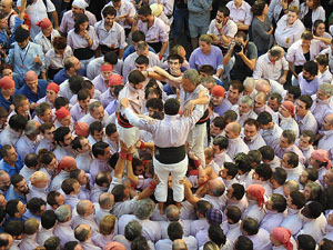 Fires 2017. La Diada Castellera a la pla&ccedil;a del Vi, amb els Marrecs de Salt, els Capgrossos de Matar&oacute; i els Minyons de Terrass