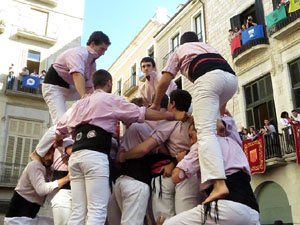 Fires 2017. La Diada Castellera a la pla&ccedil;a del Vi, amb els Marrecs de Salt, els Capgrossos de Matar&oacute; i els Minyons de Terrass