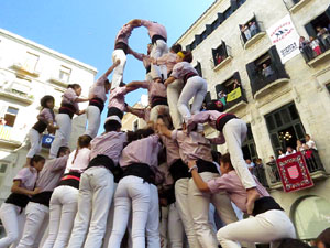 Fires 2017. La Diada Castellera a la pla&ccedil;a del Vi, amb els Marrecs de Salt, els Capgrossos de Matar&oacute; i els Minyons de Terrass