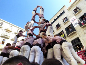 Fires 2017. La Diada Castellera a la pla&ccedil;a del Vi, amb els Marrecs de Salt, els Capgrossos de Matar&oacute; i els Minyons de Terrass