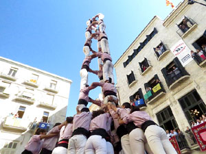 Fires 2017. La Diada Castellera a la pla&ccedil;a del Vi, amb els Marrecs de Salt, els Capgrossos de Matar&oacute; i els Minyons de Terrass