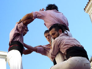 Fires 2017. La Diada Castellera a la pla&ccedil;a del Vi, amb els Marrecs de Salt, els Capgrossos de Matar&oacute; i els Minyons de Terrass