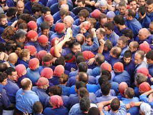 Fires 2017. La Diada Castellera a la pla&ccedil;a del Vi, amb els Marrecs de Salt, els Capgrossos de Matar&oacute; i els Minyons de Terrass