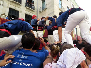 Fires 2017. La Diada Castellera a la pla&ccedil;a del Vi, amb els Marrecs de Salt, els Capgrossos de Matar&oacute; i els Minyons de Terrass