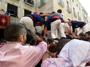 Fires 2017. La Diada Castellera a la pla&ccedil;a del Vi, amb els Marrecs de Salt, els Capgrossos de Matar&oacute; i els Minyons de Terrass