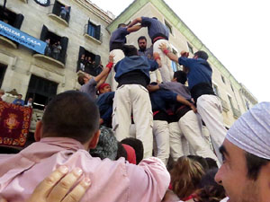 Fires 2017. La Diada Castellera a la pla&ccedil;a del Vi, amb els Marrecs de Salt, els Capgrossos de Matar&oacute; i els Minyons de Terrass