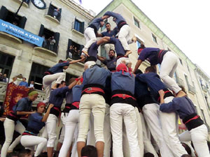 Fires 2017. La Diada Castellera a la pla&ccedil;a del Vi, amb els Marrecs de Salt, els Capgrossos de Matar&oacute; i els Minyons de Terrass