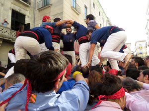 Fires 2017. La Diada Castellera a la pla&ccedil;a del Vi, amb els Marrecs de Salt, els Capgrossos de Matar&oacute; i els Minyons de Terrass