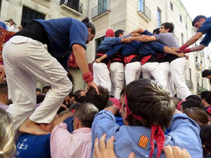 Fires 2017. La Diada Castellera a la pla&ccedil;a del Vi, amb els Marrecs de Salt, els Capgrossos de Matar&oacute; i els Minyons de Terrass