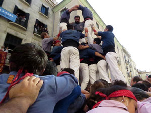 Fires 2017. La Diada Castellera a la pla&ccedil;a del Vi, amb els Marrecs de Salt, els Capgrossos de Matar&oacute; i els Minyons de Terrass