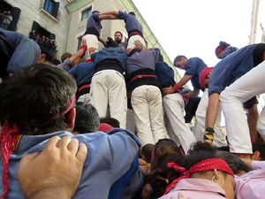 Fires 2017. La Diada Castellera a la pla&ccedil;a del Vi, amb els Marrecs de Salt, els Capgrossos de Matar&oacute; i els Minyons de Terrass