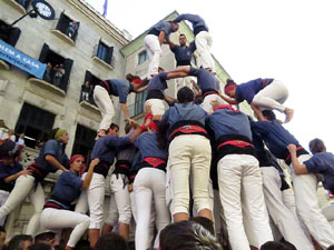 Fires 2017. La Diada Castellera a la pla&ccedil;a del Vi, amb els Marrecs de Salt, els Capgrossos de Matar&oacute; i els Minyons de Terrass