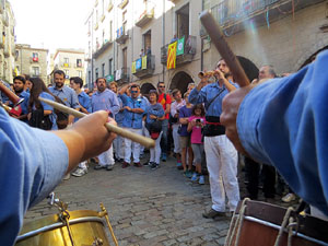 Fires 2017. La Diada Castellera a la plaça del Vi, amb els Marrecs de Salt, els Capgrossos de Mataró i els Minyons de Terrass