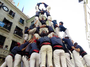 Fires 2017. La Diada Castellera a la pla&ccedil;a del Vi, amb els Marrecs de Salt, els Capgrossos de Matar&oacute; i els Minyons de Terrass