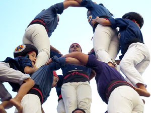 Fires 2017. La Diada Castellera a la pla&ccedil;a del Vi, amb els Marrecs de Salt, els Capgrossos de Matar&oacute; i els Minyons de Terrass