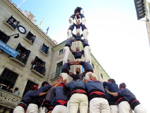 Fires 2017. La Diada Castellera a la pla&ccedil;a del Vi, amb els Marrecs de Salt, els Capgrossos de Matar&oacute; i els Minyons de Terrass