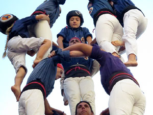 Fires 2017. La Diada Castellera a la pla&ccedil;a del Vi, amb els Marrecs de Salt, els Capgrossos de Matar&oacute; i els Minyons de Terrass