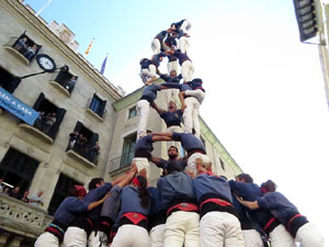 Fires 2017. La Diada Castellera a la pla&ccedil;a del Vi, amb els Marrecs de Salt, els Capgrossos de Matar&oacute; i els Minyons de Terrass
